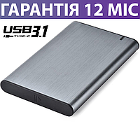 Карман для HDD/SSD 2.5" Gembird EE2-U3S-6-GR USB 3.1, серый, металлический, внешний, для жесткого диска и ссд