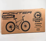 Велосипед фетбайк двоколісний зі швидкостями 21 шт. Corso FIGHTER 40953 26" колеса 15" рама зеленый, фото 2