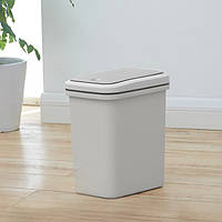 Відро для сміття пластикове з кришкою MVM BIN-04 6л сіре