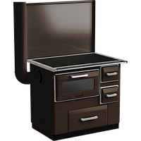 Стальная дровяная печь-кухня для отопления и приготовления еды, буржуйка MBS 7 New Line коричневый (с крышкой)