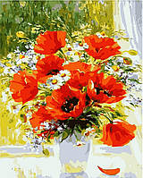 Картина по номерам Букет полевых цветов на подоконнике, 40х50 Strateg (VA-1628)