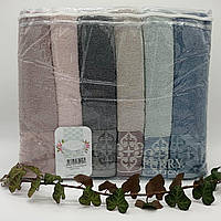 Набор шести махровых полотенец для бани Purry Cotton DEFNE 70х140 см (PC-6DF-70x140)