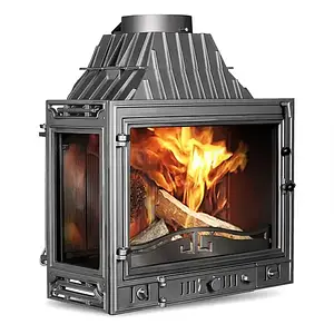 Вбудована чавунна камінна топка на дровах для повітряного опалення Kaw-Met W3 тристороння (16,7 кВт)