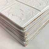 Самоклеюча 3D панель під білу цеглу в рулоні 20 метрів (R001-3-20), фото 3