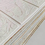 Самоклеюча 3D панель під білу цеглу в рулоні 20 метрів (R001-3-20), фото 4