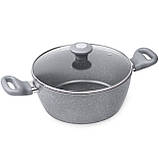 Каструля з кришкою Kamille KM-4281GR 4.0л Каструля з литого алюмінію Каструля з гранітним покриттям, фото 3
