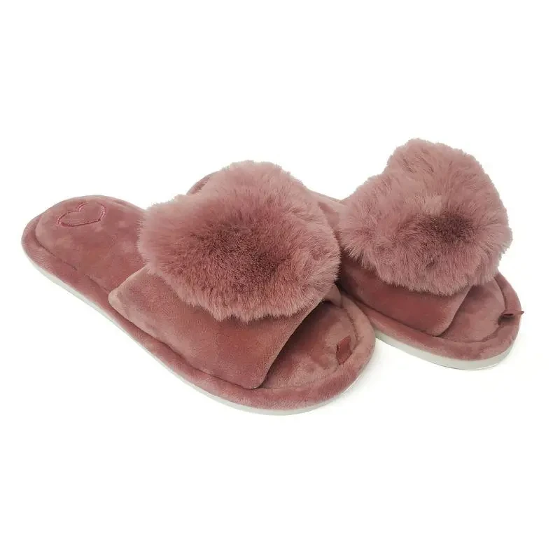 Жіночі кімнатні тапочки Jomix бордові відкриті, фото 1