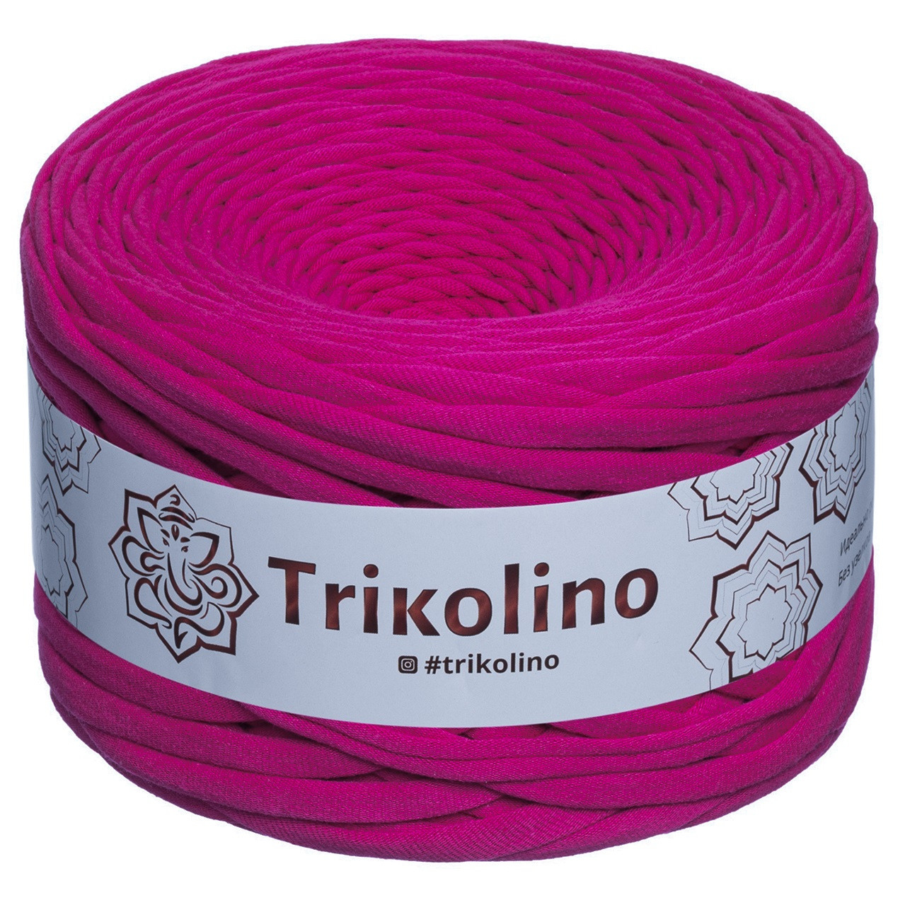 Трикотажна пряжа Trikolino, 7-9 мм., 50 м., Малина, нитки для в'язання