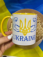 Чашка Ukraine, желтая ручка