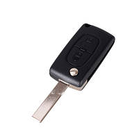Выкидной ключ, корпус под чип, 2кн DKT0269, Peugeot, ниша CE0536, HU83