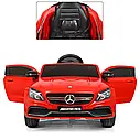Дитячий електромобіль Mercedes C63 AMG червоний шкіряне сидіння, фото 4
