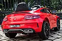Дитячий електромобіль Mercedes C63 AMG червоний шкіряне сидіння, фото 3