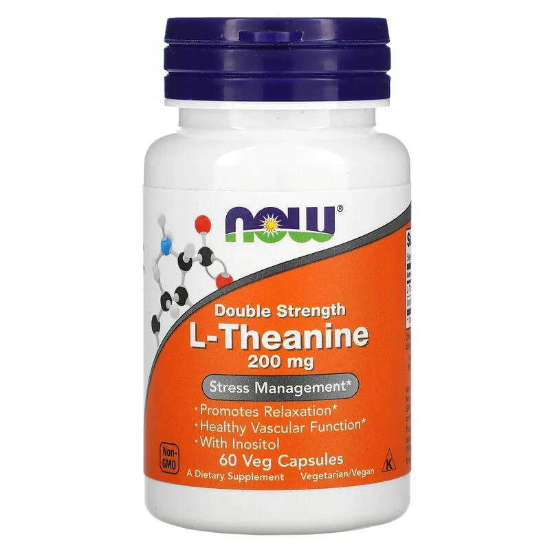 L-Theanine Double Strength 200 мг Now Foods 60 капсул