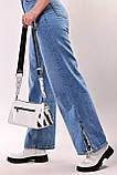 Женская сумка клатч белая с длинным ремнем код 7-58104, фото 2