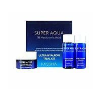 Набір засобів для обличчя Missha Super Aqua Hyaluronic Acid Ultra Hyalron Trial Kit 10x 3 засоби в наборі