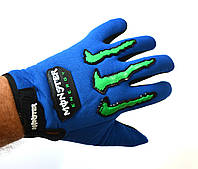 Текстильные мотоперчатки Monster Energy синие