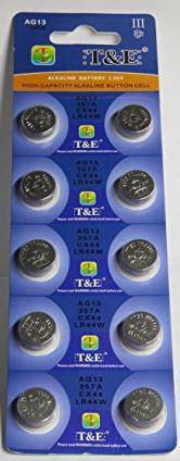 Батарейки T&E -AG13 LR44 1.55V