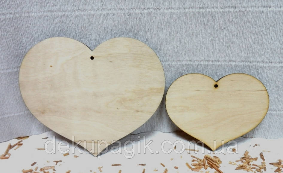 Підвіска Серце 10см, фанера 6мм, фото 1
