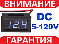 Вольтметр цифровий 5-120 В DC D-SUN Ver.5.0 Синій із засувками