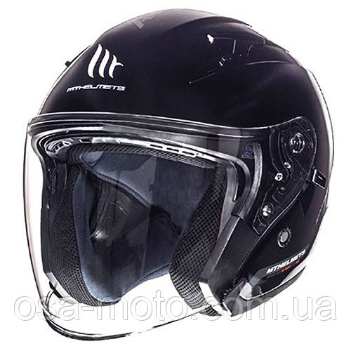 Мотошолом напівлицевик MT Jet Avenue SV Solid Black Gloss