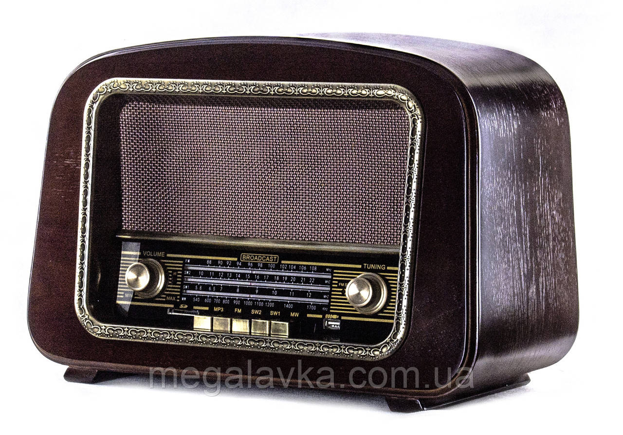 Ретро радіо (приймач) Daklin RP-050A «Європа», дерево, горіх - MegaLavka
