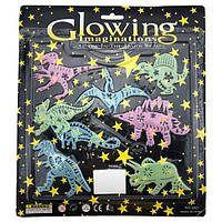 Наклейки на стіну в дитячу кімнату фосфорні Динозаврики