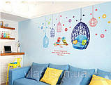 Наклейка в дитячу на стіну Пташки з клітинами, фото 6