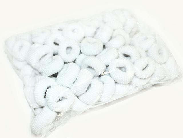 Біла гумка для волосся набір 100 шт, фото 1