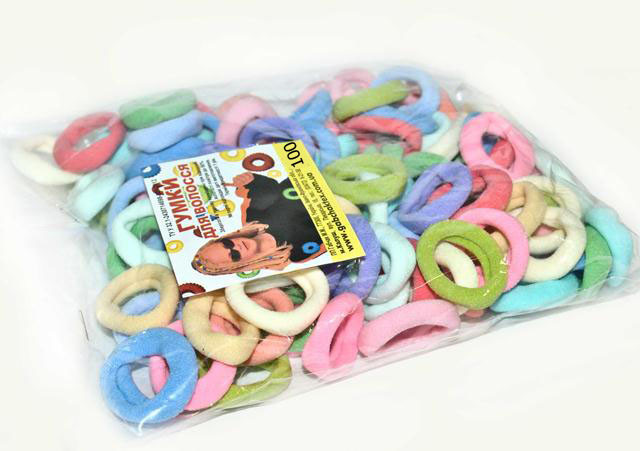 Набір кольорових гумок для волосся 100 шт, фото 1
