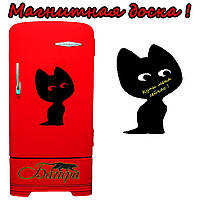 Крейдяна магнітна дошка для записів на холодильник Кошеня