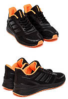 Мужские кроссовки сетка Adidas (Адидас) Black, мужские туфли текстильные, кеды черные, Мужская обувь