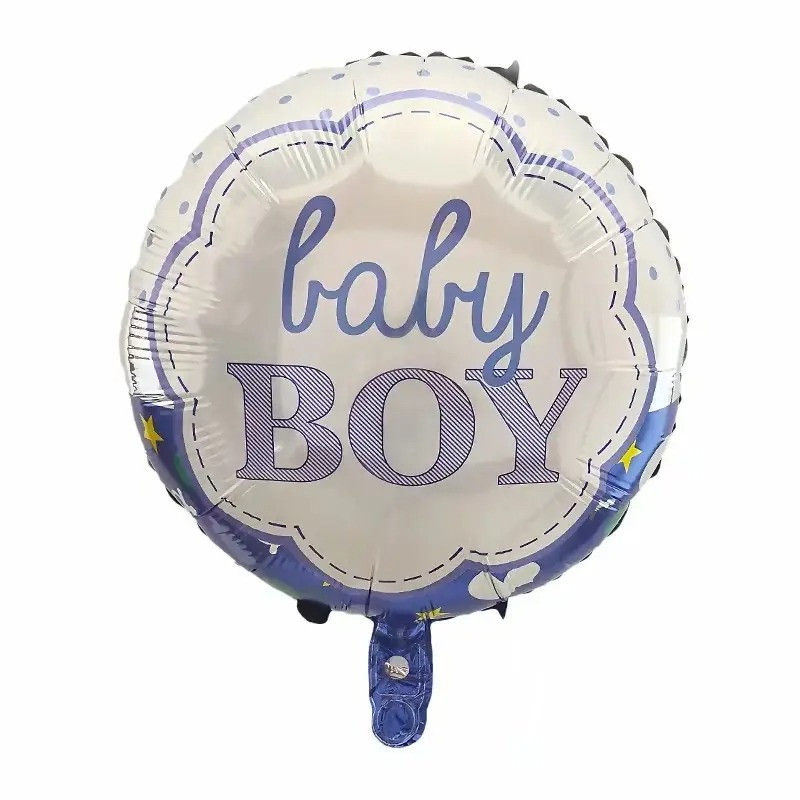 Фольгована кругла куля з написом Baby Boy, кульки на виписку з пологового будинку 18" 45 см