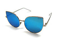 Модные солнцезащитные очки кошачий глаз с голубыми линзами Dior
