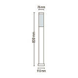 Світильник парковий стовпчик Horoz "DEFNE-5" Е27 800 мм неірж., фото 3