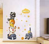 Наклейка декор в інтер'єрі дитячої кімнати Кошенята, фото 4