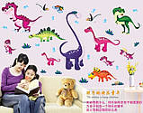 Наклейка вінілова наклейка для дитячої кімнати Динозаври, фото 7