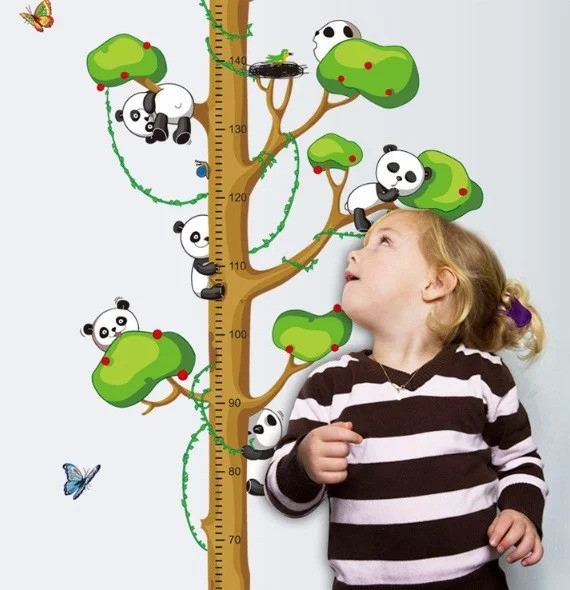 Дитяча наклейка. ростомір на стіну Дерево з пандами, фото 1