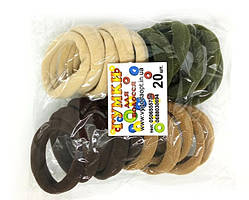 Гумки для волосся мікрофібра набір 20 шт