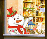 Наклейка новорічна Сніговик, фото 3