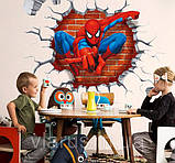 Наклейка для дитячої Людина павук 3D, фото 5