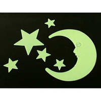 Світяться наклейки на стіну і стелю Місяць та зірки