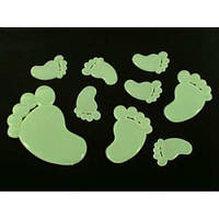 Фосфорні наклейки декоративні Ступня 9 шт