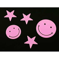 Фосфорні наклейки для декору Смайлик і зірки 5 шт