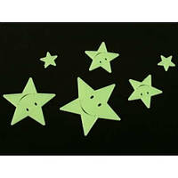 Наклейки світні фосфорні Зірки-смайлики 6 наклейок