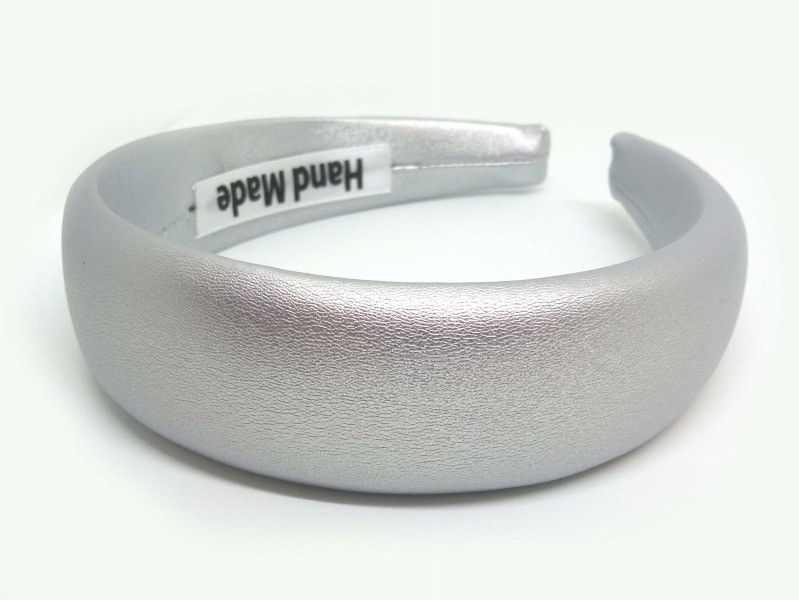 Обруч для волосся модний широкий сріблястий, фото 1