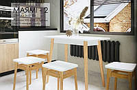 Кухонный стол и 4 табуретки комплект на кухню Маями-2 кухонный обеденный набор стол и табуреты