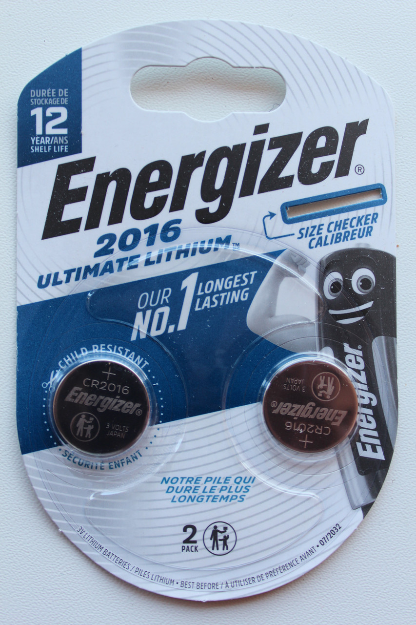 Батарейка Energizer Ultimate Lithium CR 2016 (2 штуки)