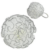 Бант на резинці білий срібна облямівка набір 20 шт