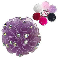 Бант на гумці для волосся кольоровий з камінням 24 шт