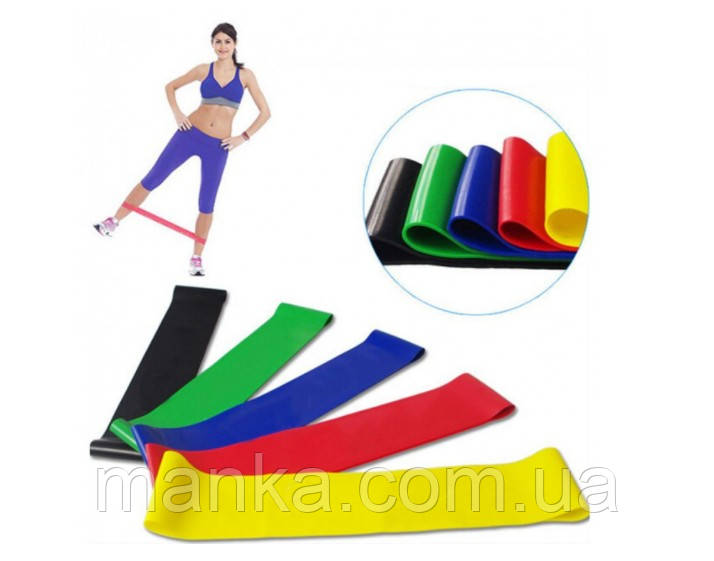 Набір фітнес-гумки exercise resistance bands для фітнесу та спорту з 5 стрічок